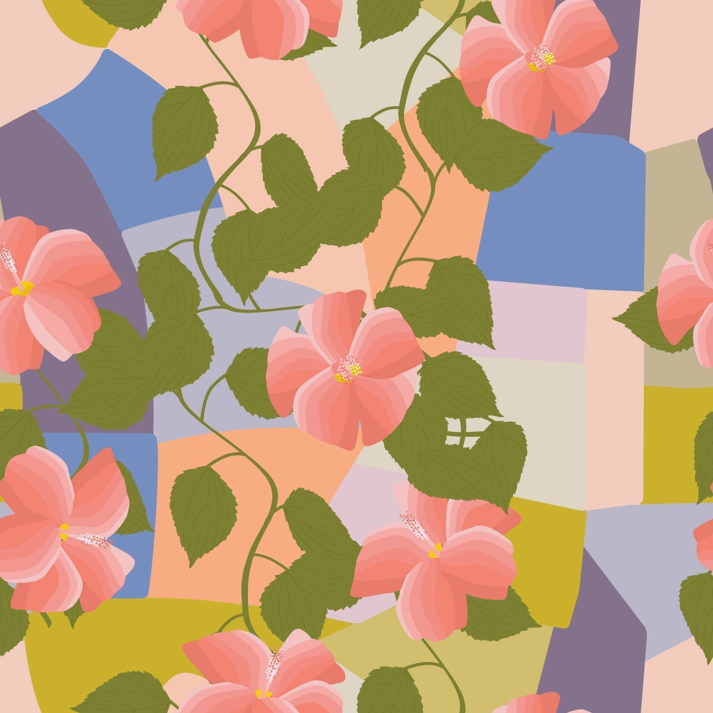 Graphic Hibiscus Terra Solis Peach