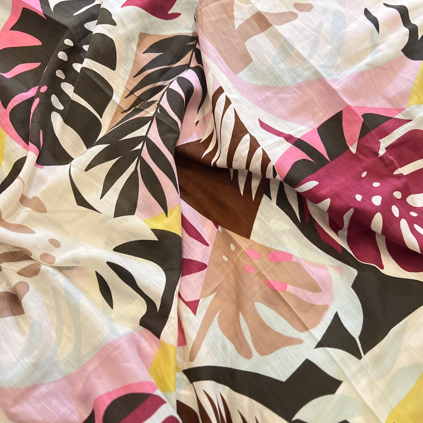 Monstera Love Linen Voile Sample