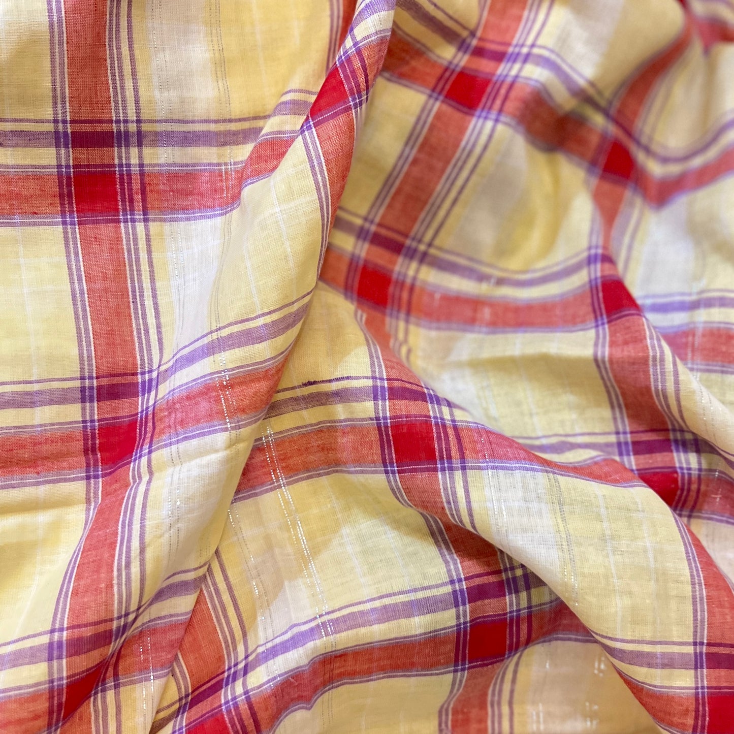 Western Yellow Check Muslin Sample