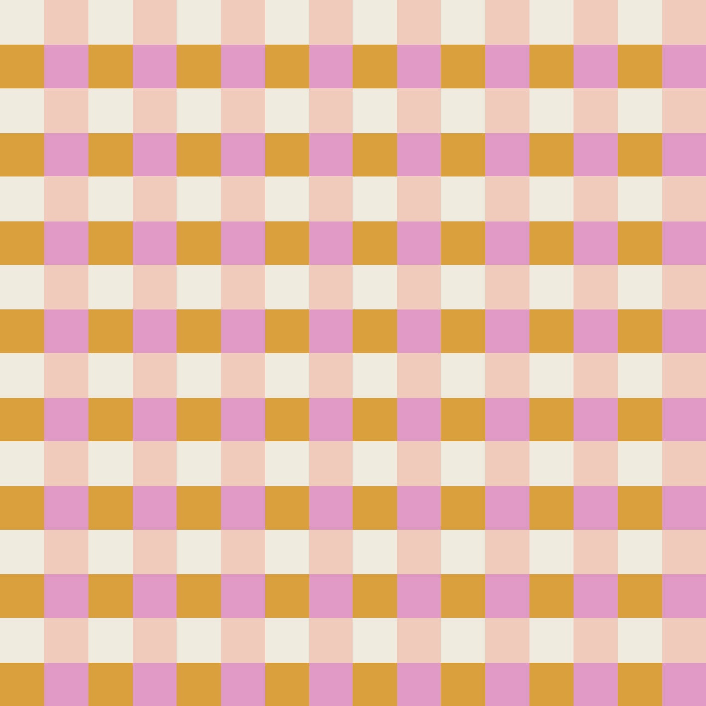 Picnic Parade Little Gingham Mango-Mint - Fuchsia