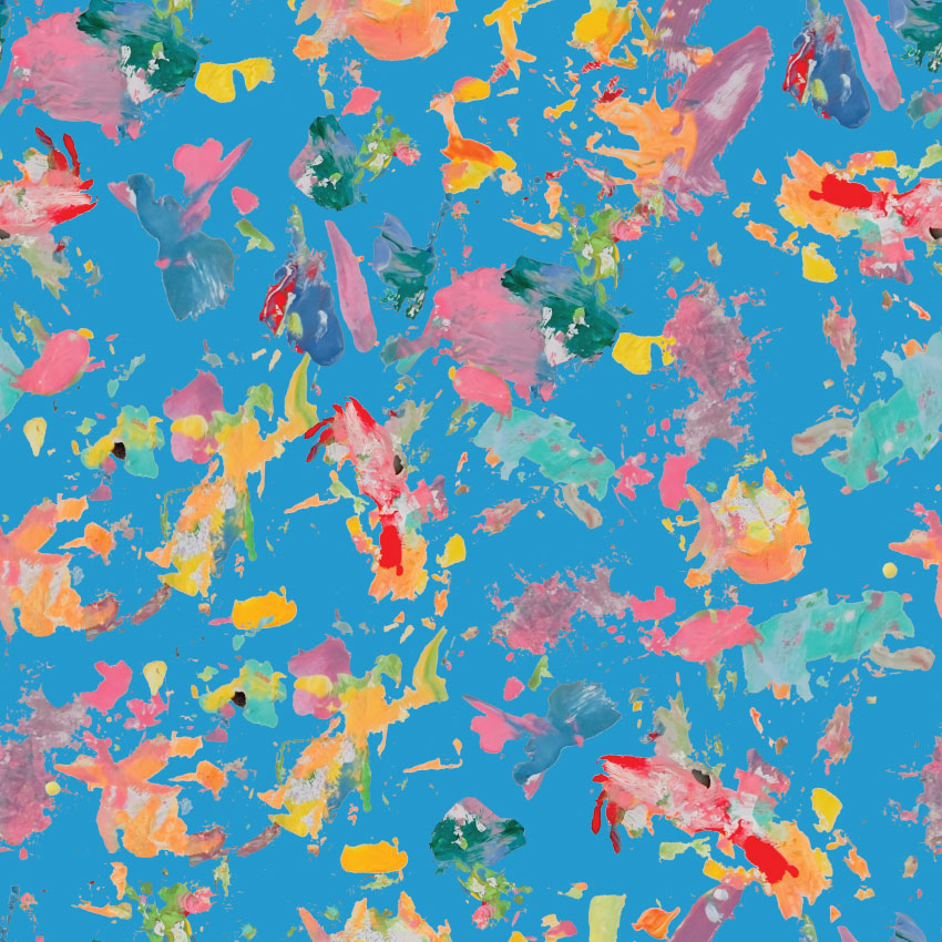 Hand-Painted Art Room Azure Blue