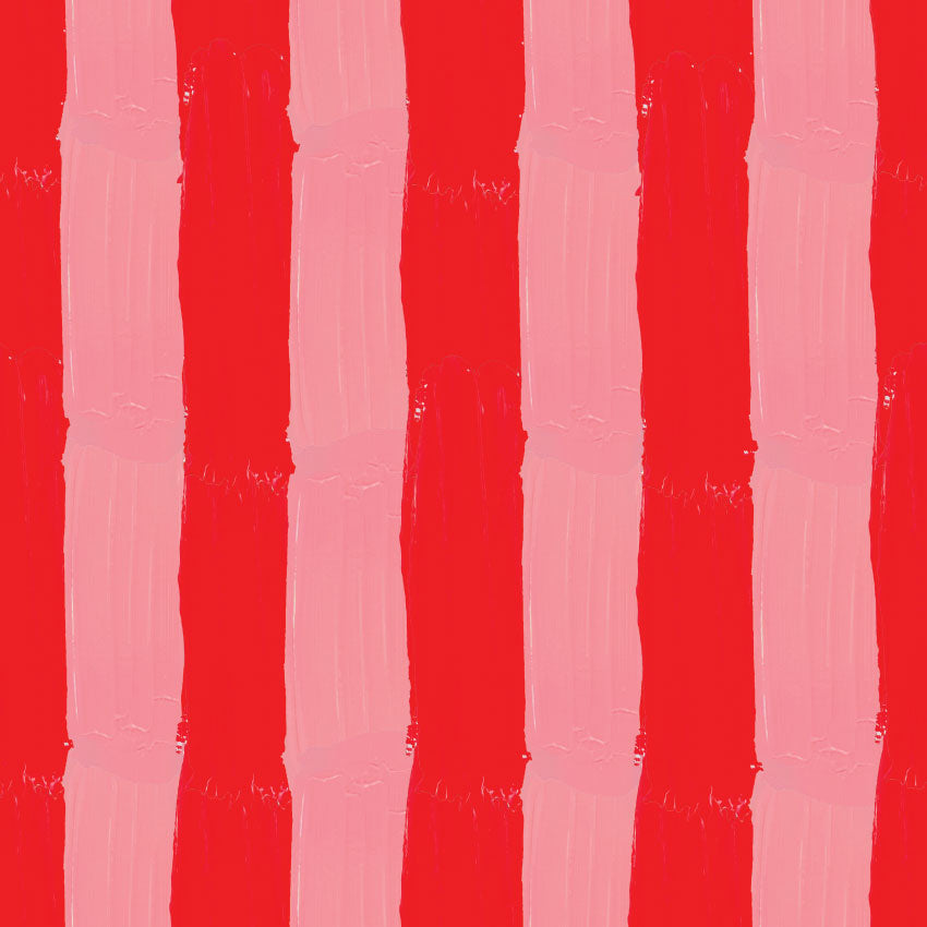 Hand-Painted Painted Canopy Stripe Pink and Red