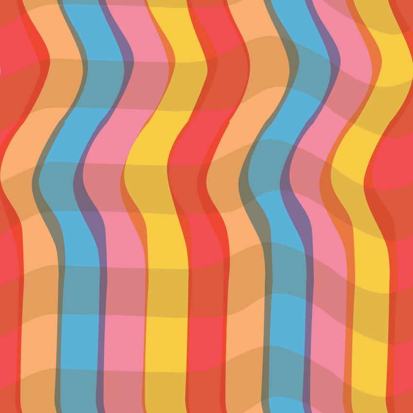 Hand-Painted Digital Check Red