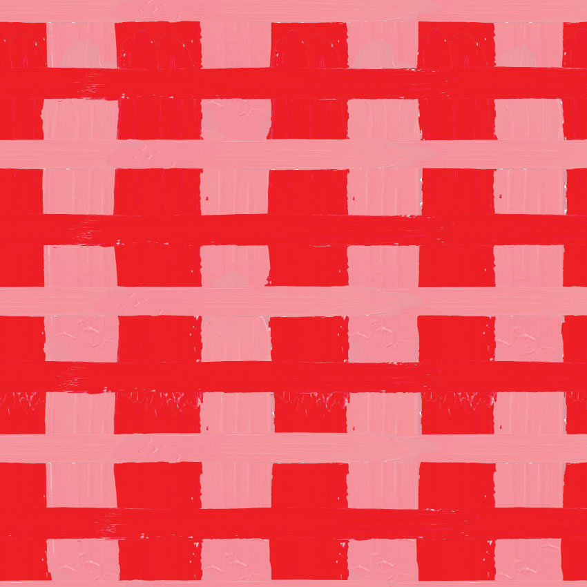 Hand-Painted "H" Stripe Red & Pink