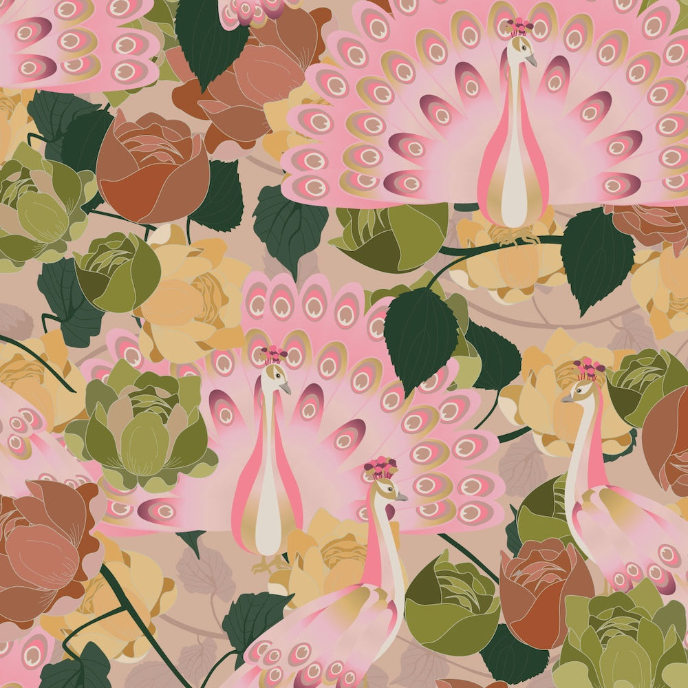 Peacocks & Peonies Amber Haze Toast