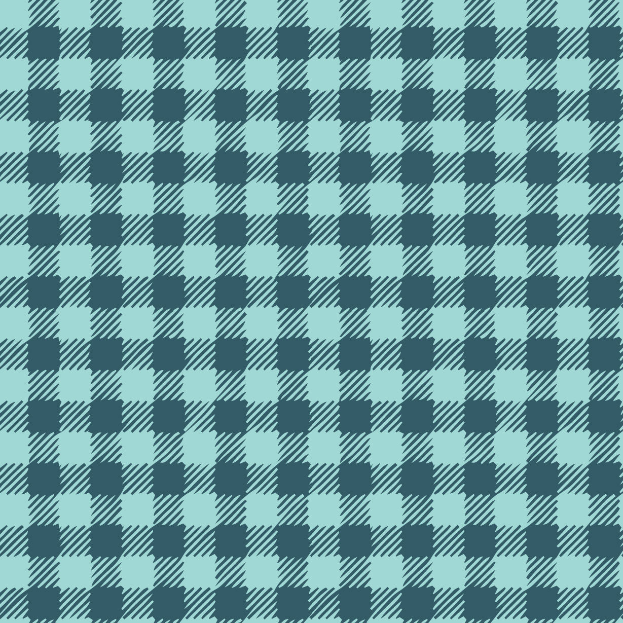 Scratchy Gingham Mediterranea - Bleached Aqua