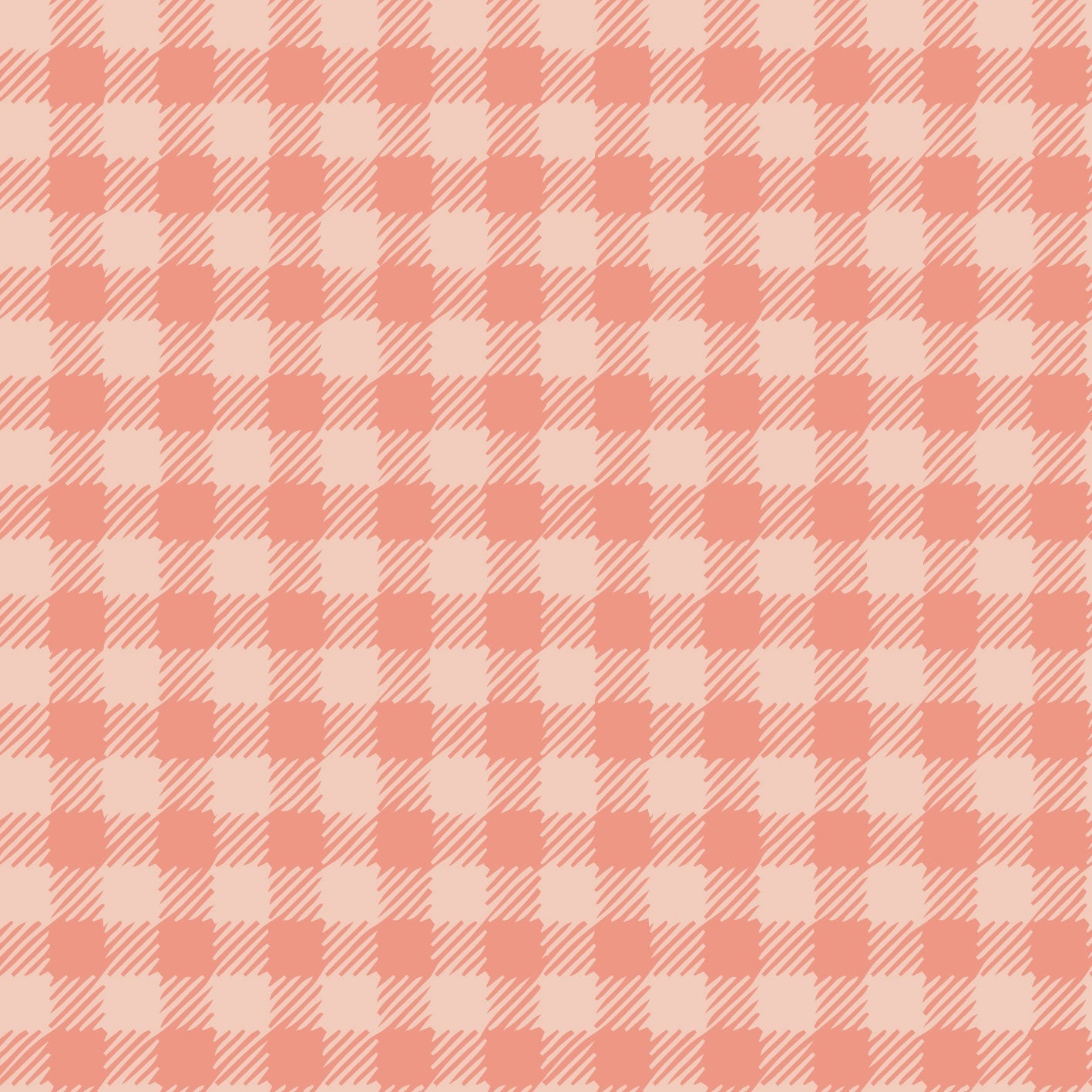 Scratchy Gingham Peach Tide - Peach