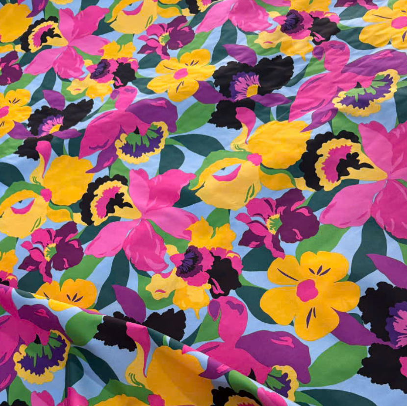 Bright Yellow Flower Lightweight Cotton