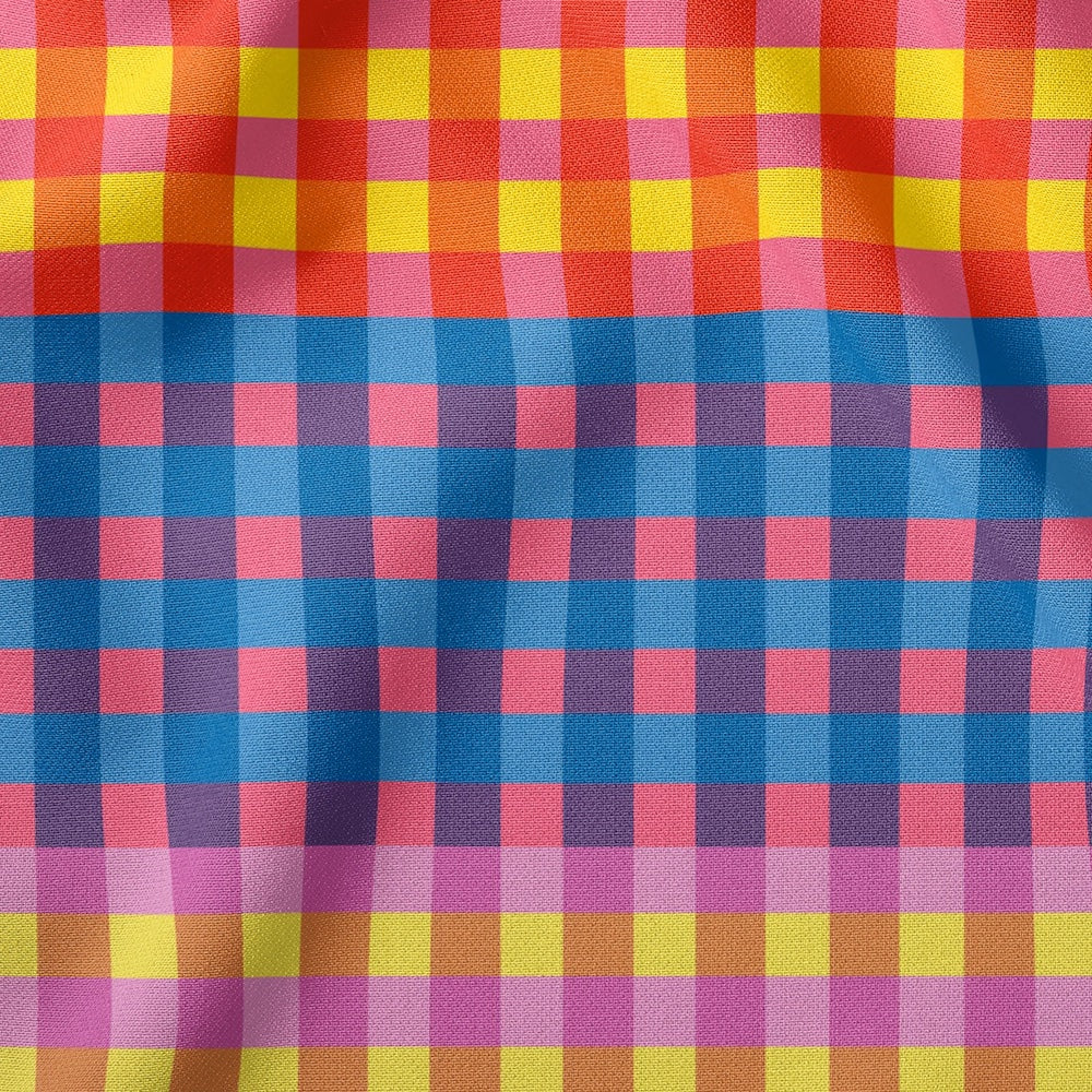 Stacked Gingham Dopamine Pink