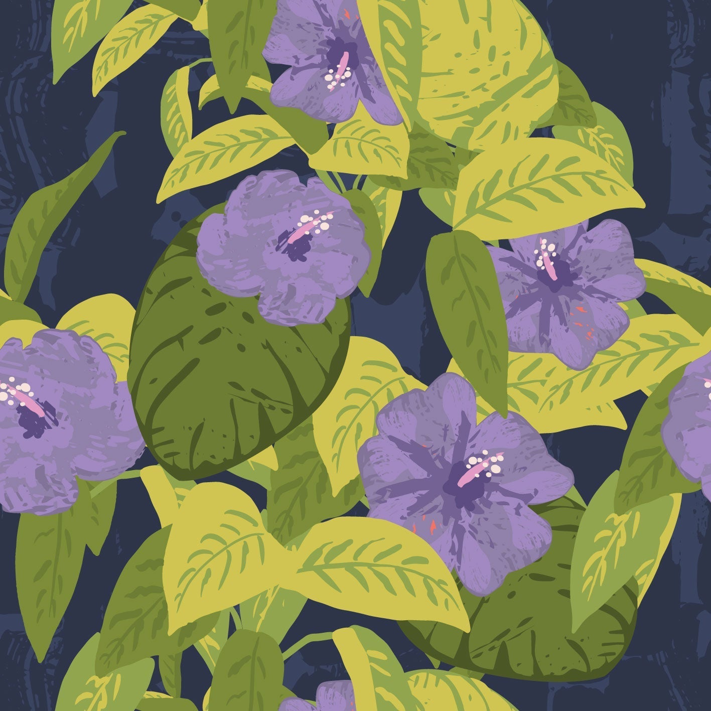 Abstract Hibiscus Dopamine Drift Navy