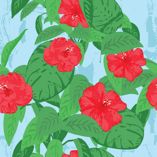 Abstract Hibiscus Dopamine Drift Aqua