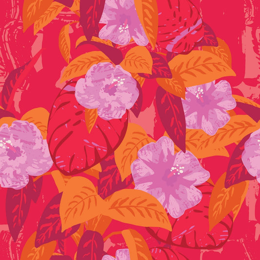 Abstract Hibiscus Dopamine Drift Multi Pinks