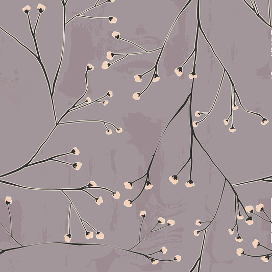 Aseatic Flower Gossamer Garden Taupe Grey