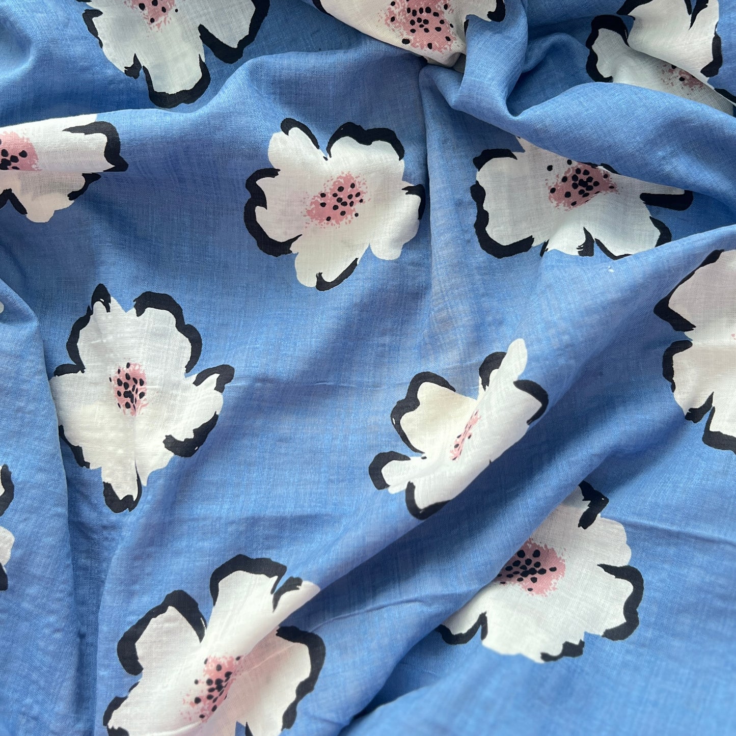 Cornflower Blue Seersucker Voile