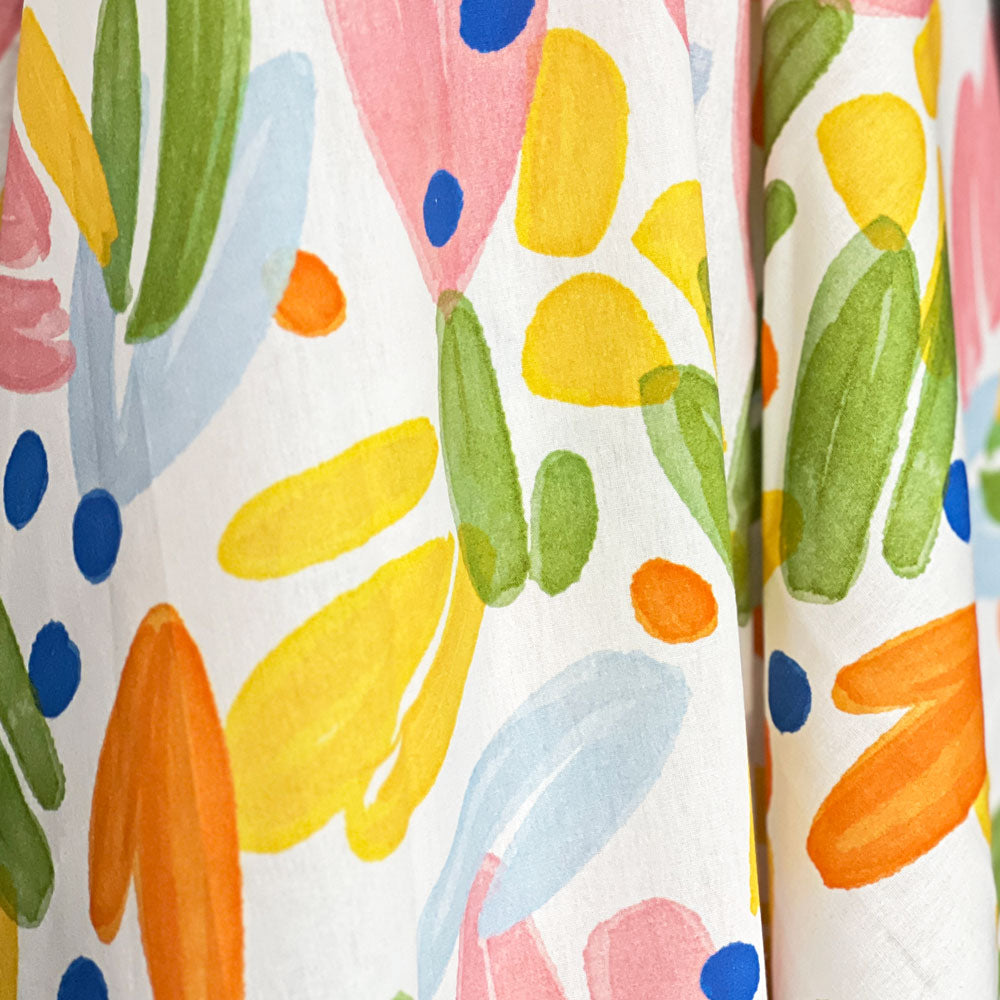 Abstract Brush Floral Cotton