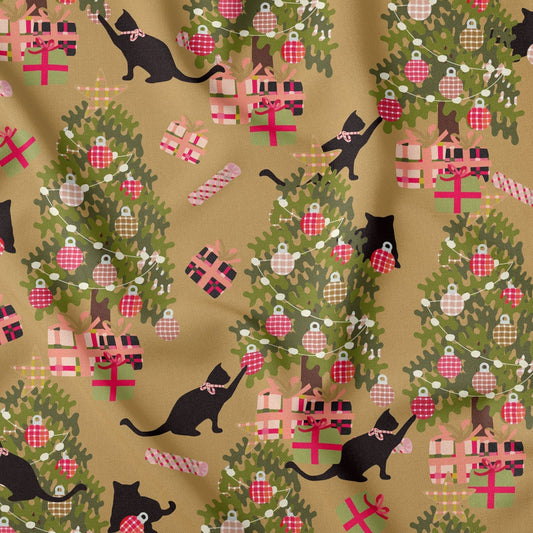 Cat and The Christmas Tree Gold