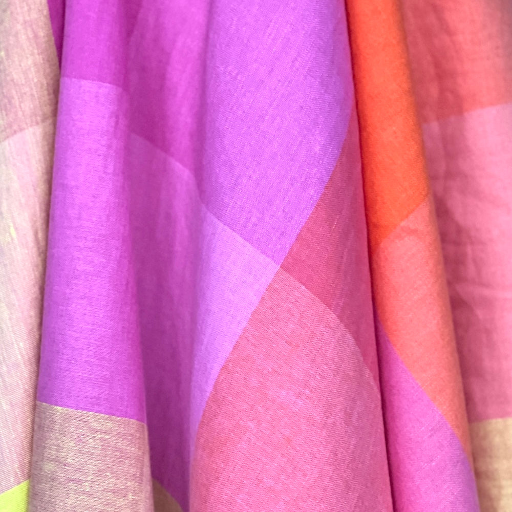 Berry Zest Gingham Yarn Dyed Linen