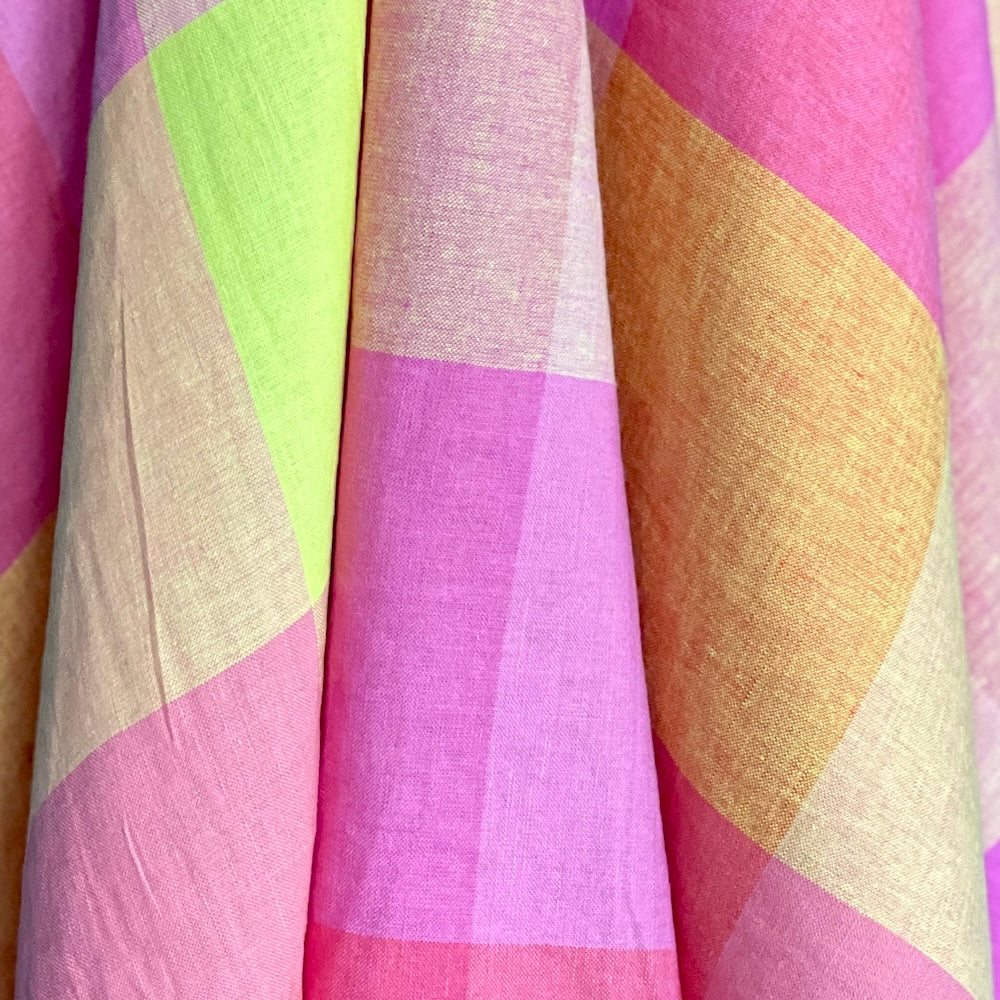 Berry Zest Gingham Yarn Dyed Linen