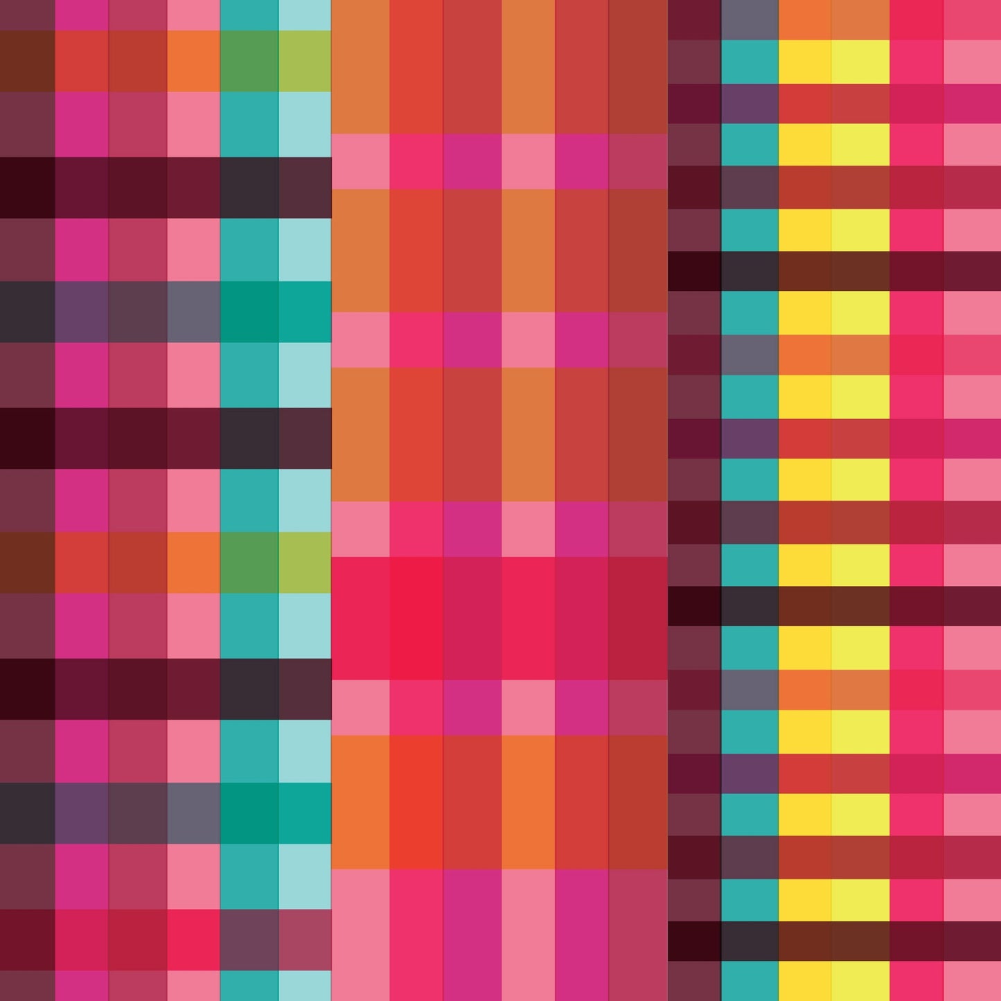 Mended Check Hyper Fuchsia