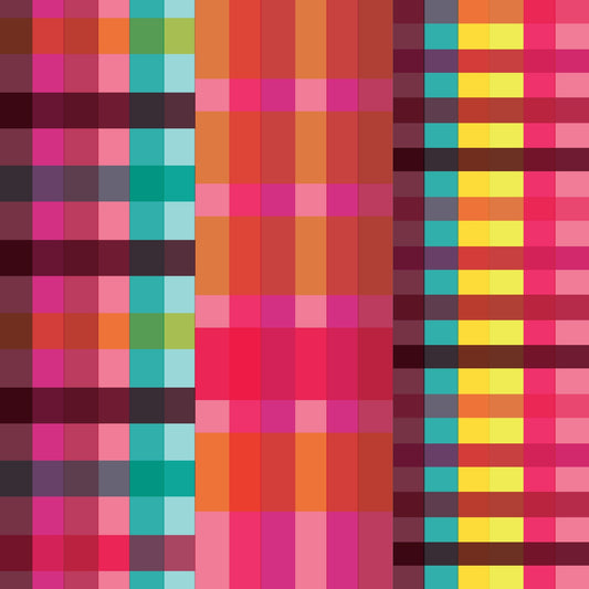 Mended Check Hyper Fuchsia