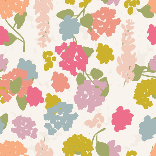 Floral Falling Terra Solis - Bright White