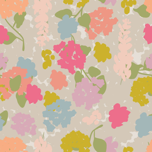 Floral Falling Terra Solis - Whitecap Grey
