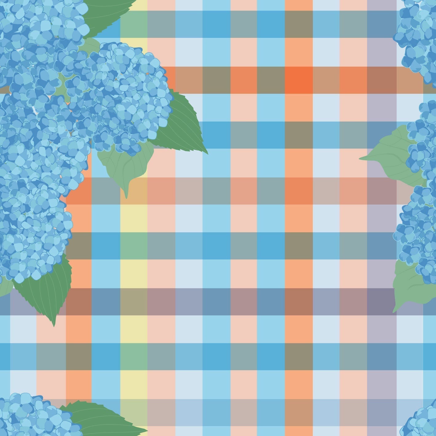 Hydrangea on Checks Peach Tide - Atomizer