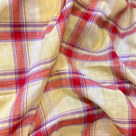 Western Yellow Check Muslin Sample