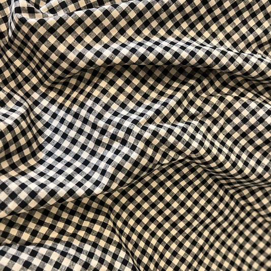 Yarn Dyed Black and Natural Linen