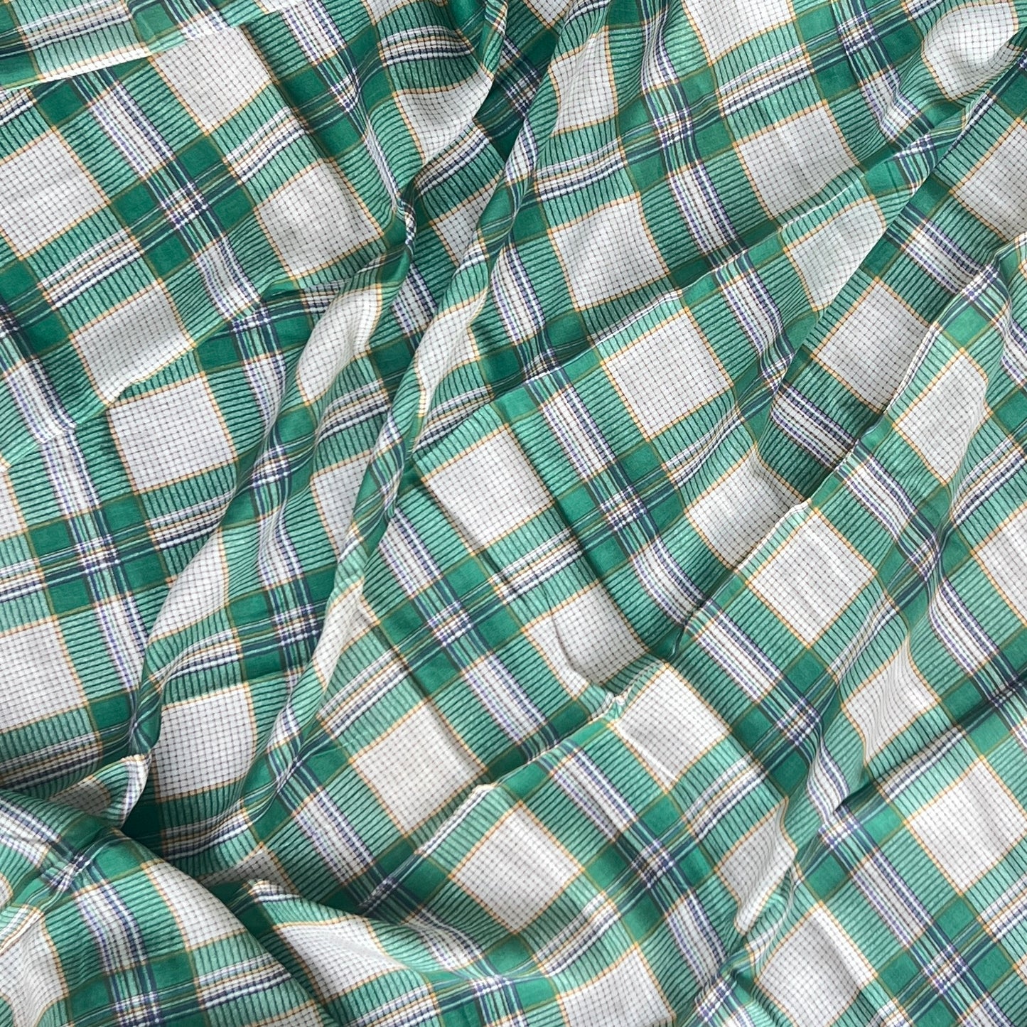 Garden Green Check Cotton Voile Sample