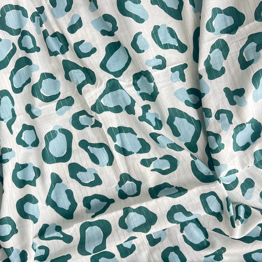 Blue Animal Print with Silver Stripe Sample