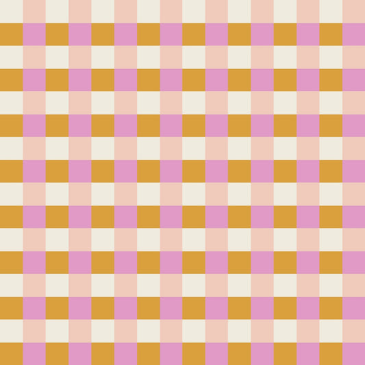 Picnic Parade Little Gingham  Mango-Mint - Fuchsia