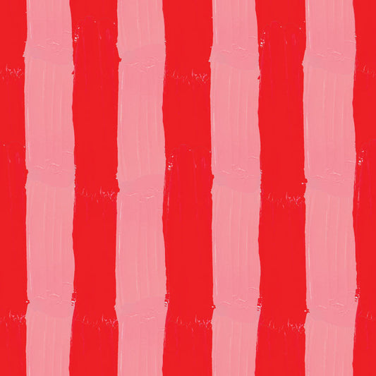 Hand-Painted Painted Canopy Stripe Pink and Red