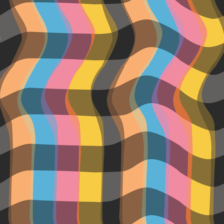 Hand-Painted Digital Check Licorice