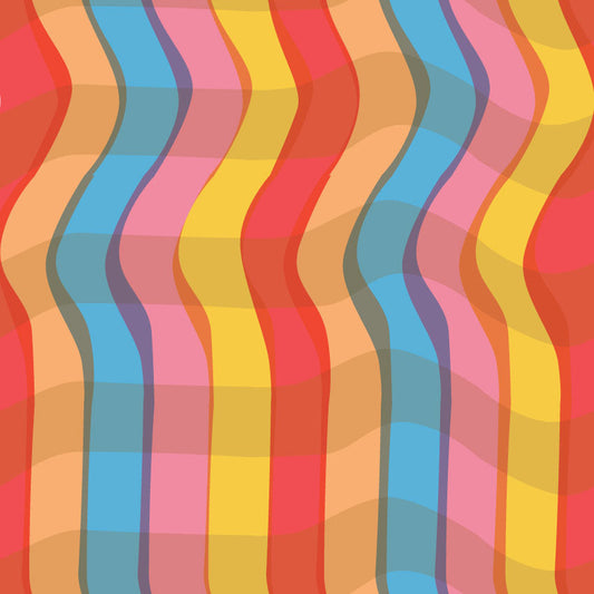 Hand-Painted Digital Check Red