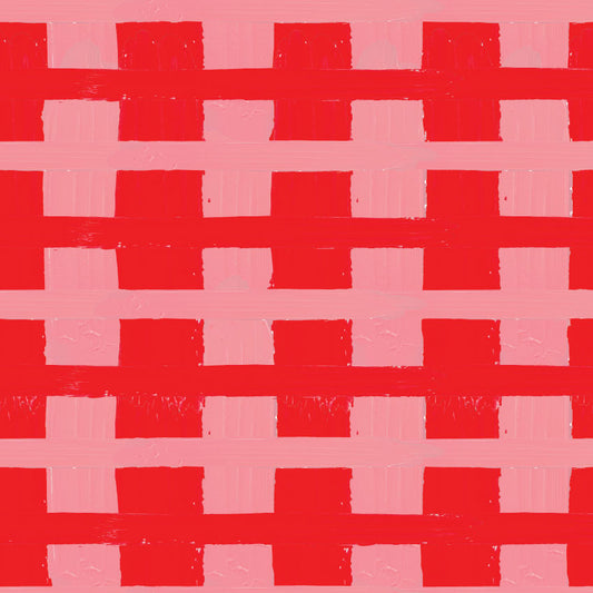 Hand-Painted "H" Stripe Red & Pink