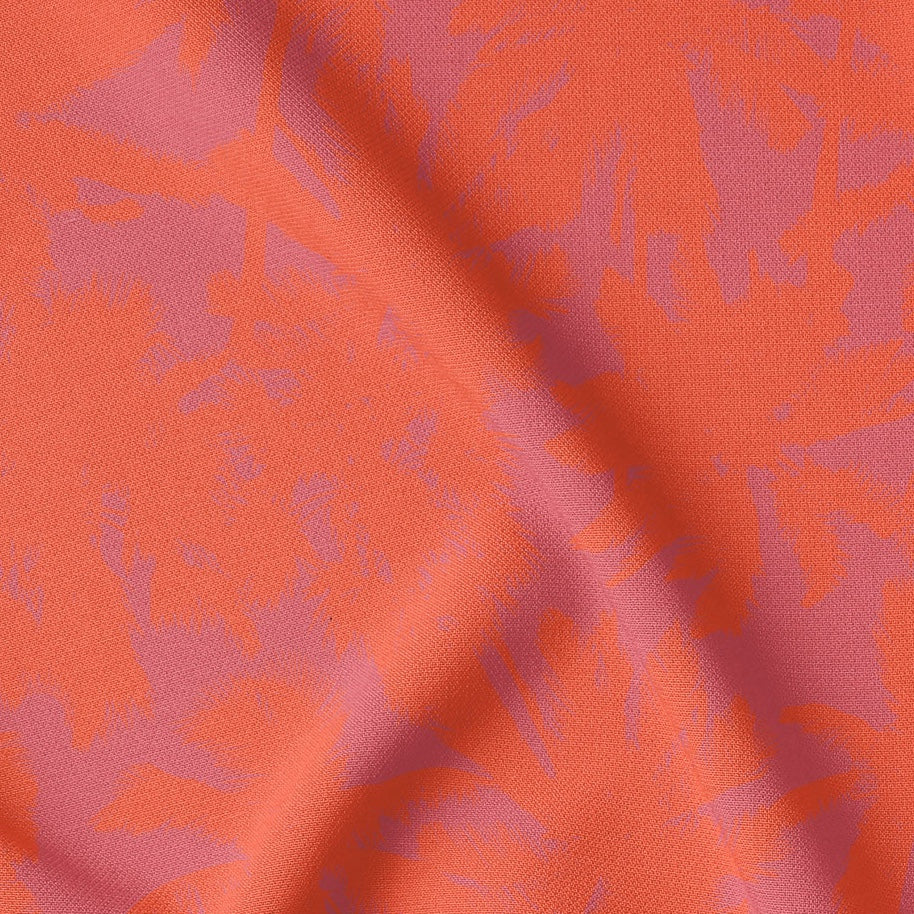 Stencil Palm Nasturtium Coral