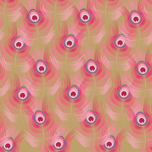 Peacock Feather Amber Haze Raspberry