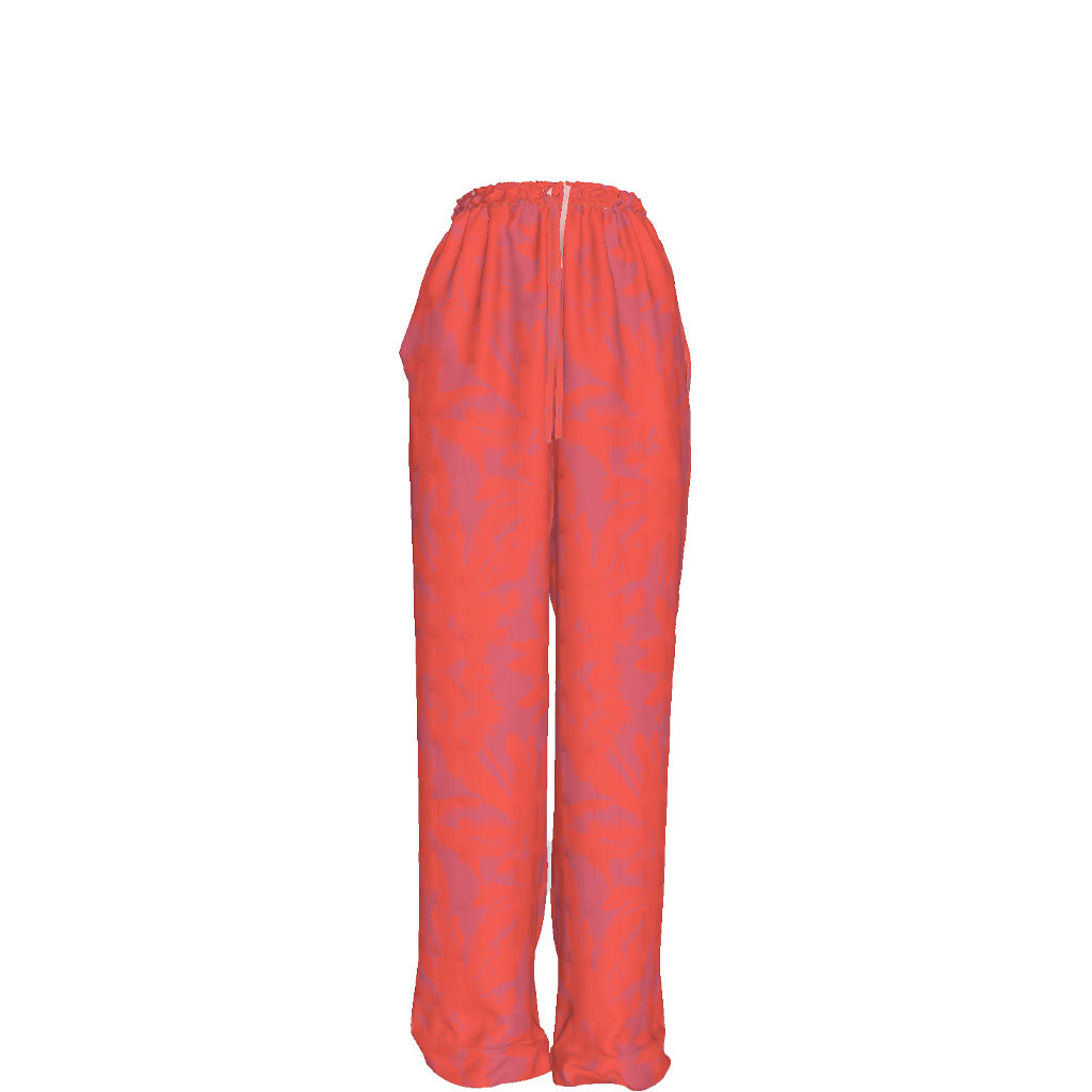 Stencil Palm Nasturtium Coral