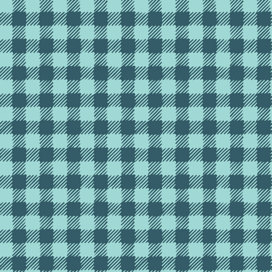 Scratchy Gingham Mediterranea - Bleached Aqua
