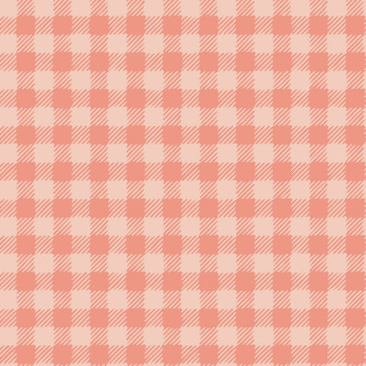 Scratchy Gingham Peach Tide - Peach
