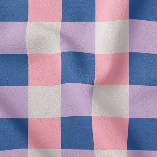 Square Gingham Lilac Blue