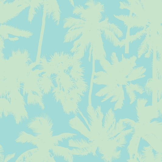 Stencil Palm Summer Bliss Aqua