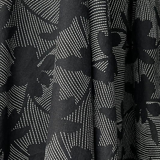 Black Stitch Linen Sample