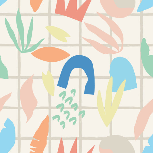 Tangled Shapes Peach Tide Ecru