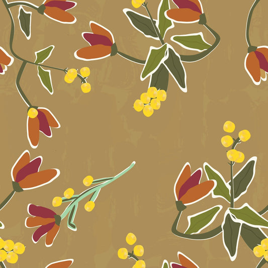 Wattle and Flower Amber Haze - Gold