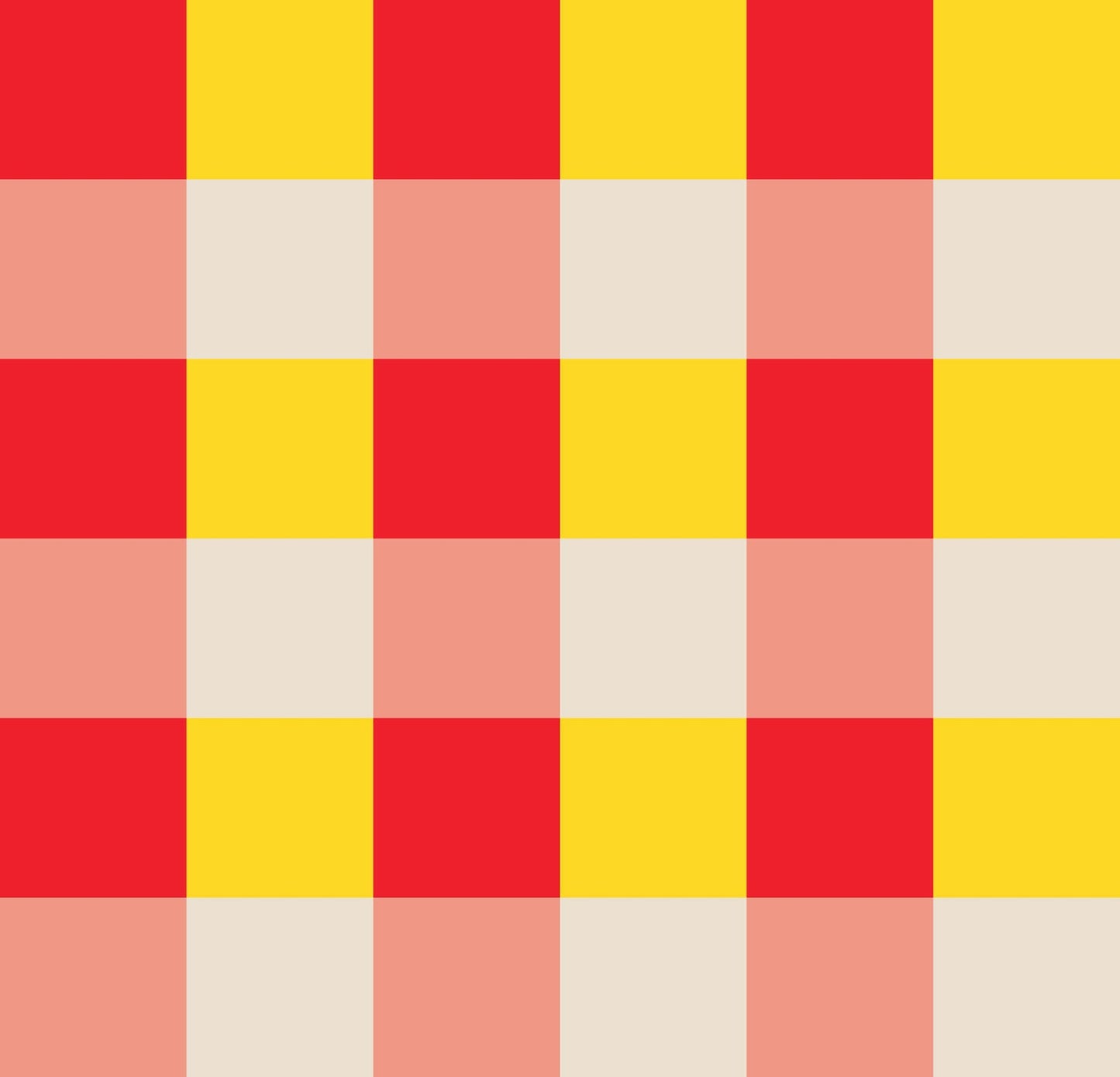 Simple Gingham  Dopamine Drift Yellow & Red