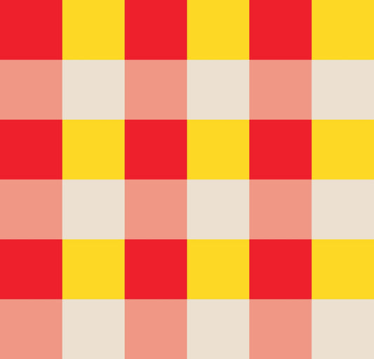 Simple Gingham  Dopamine Drift Yellow & Red