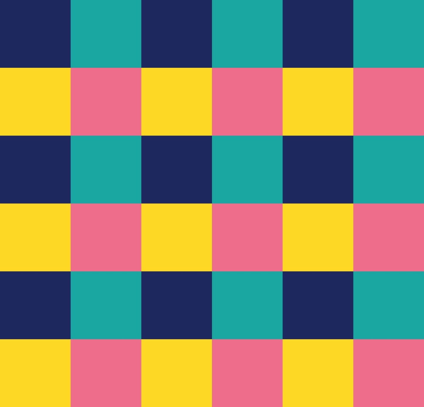Simple Gingham Hyper Fuchsia Blue