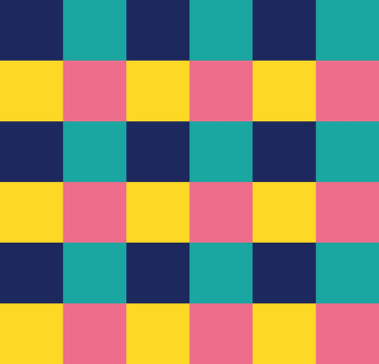 Simple Gingham Hyper Fuchsia Blue